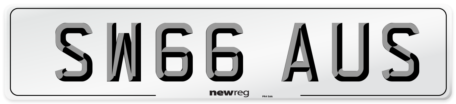 SW66 AUS Number Plate from New Reg